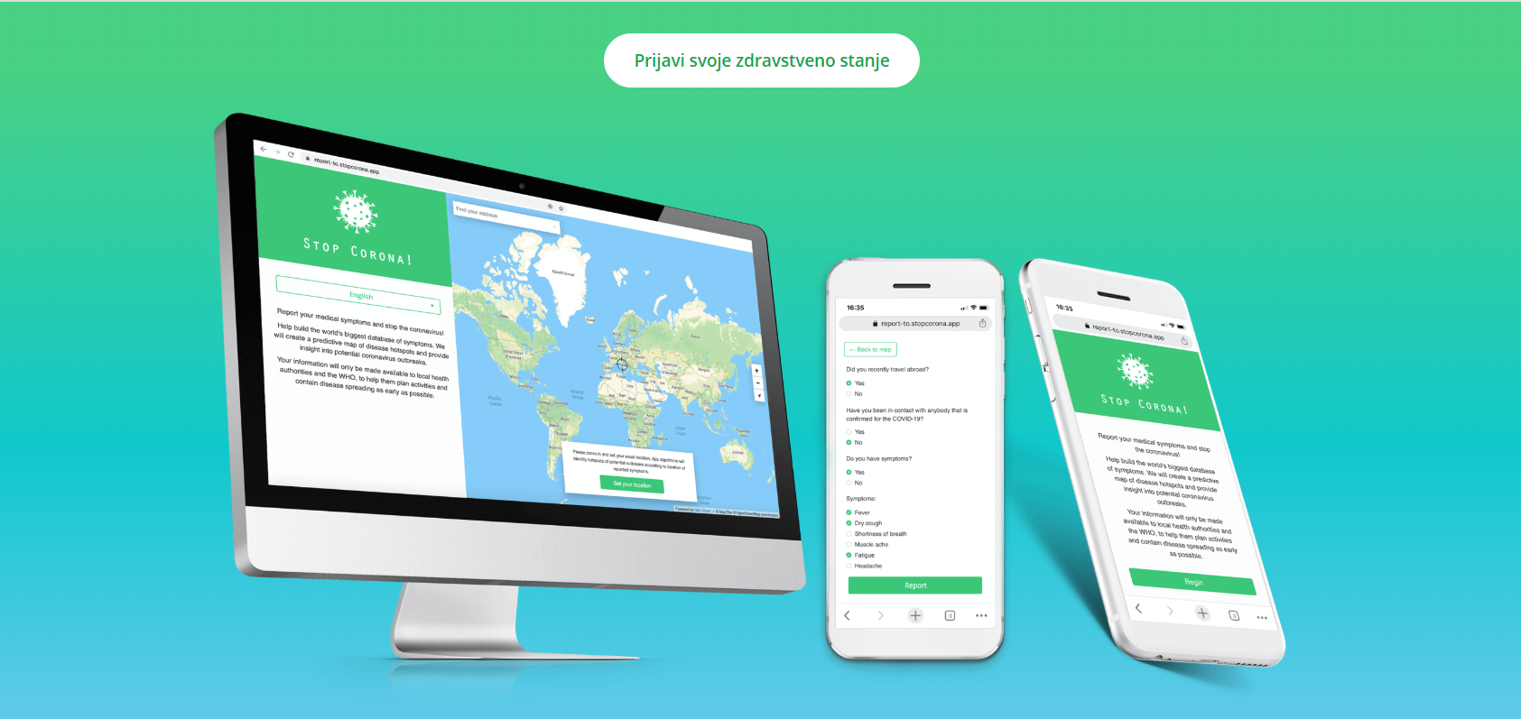 ilustaracija besplatne aplikacije StopCorona
