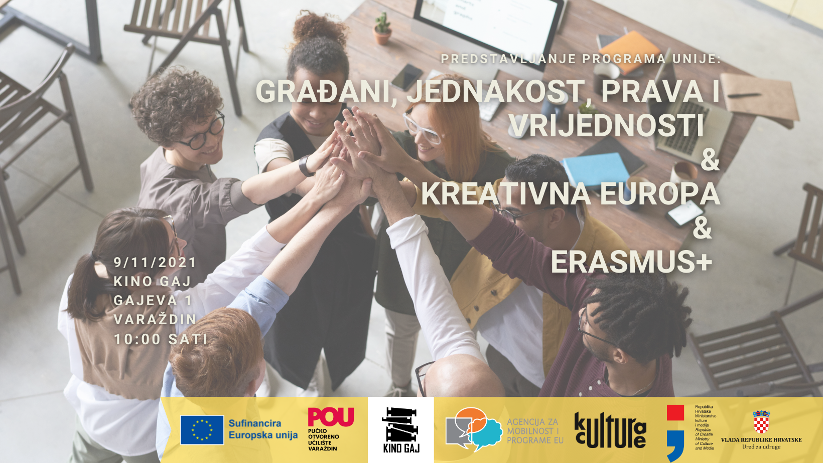 Predstavljanje programa Europske unije: CERV, Kreativna Europa - Kultura i Erasmus+, 9. studenoga u Varaždinu - Slika 1